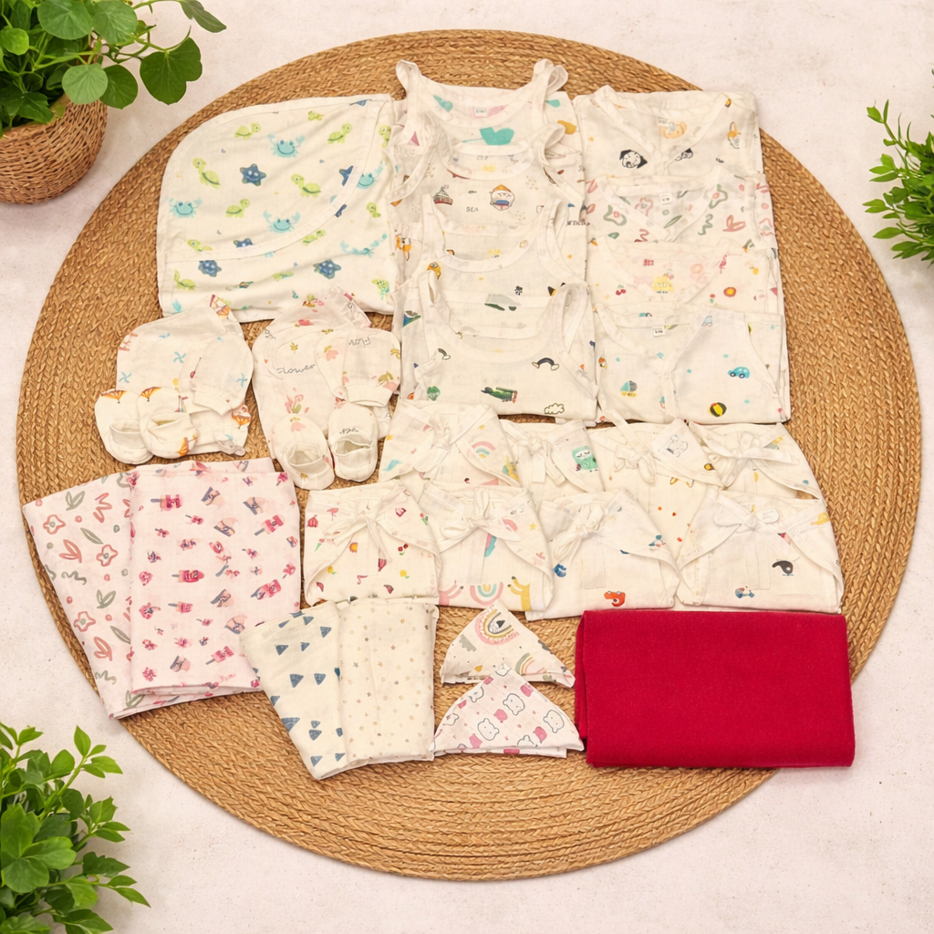 Magizhchi Kit - Muslin Newbron Hospital Kit 30 Pcs | Baby Essential Set MKIT code:NBE-2